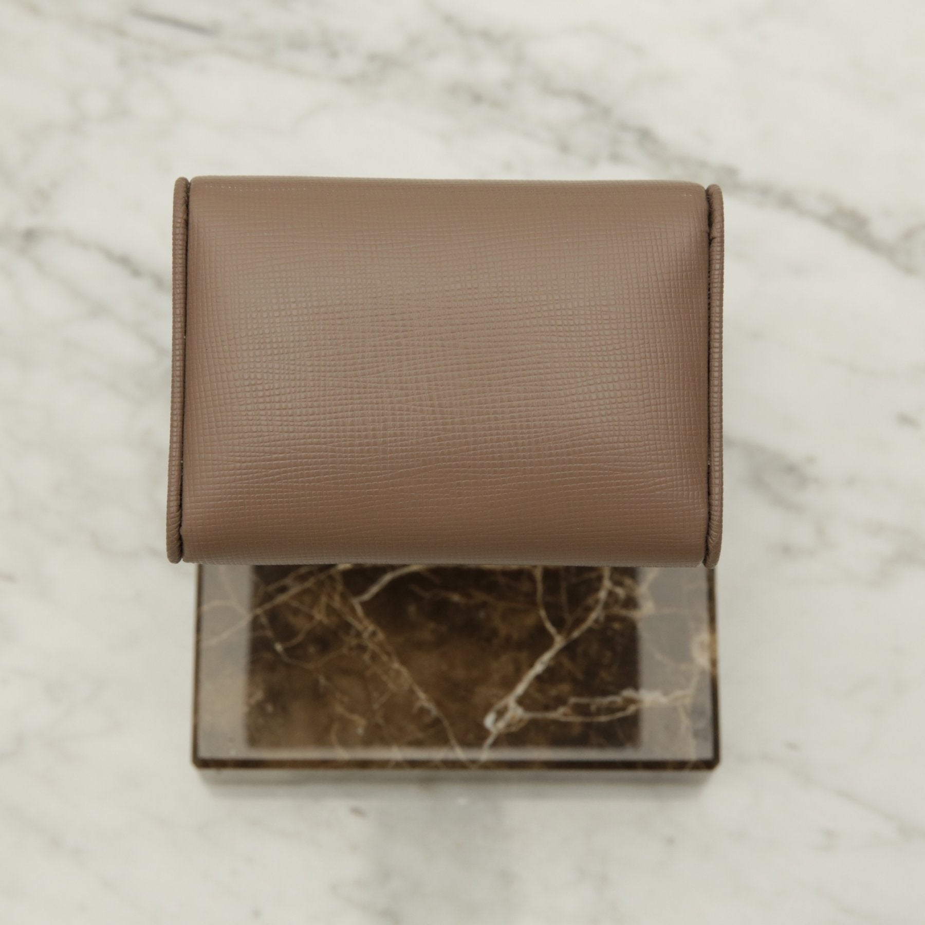 WATCH STAND CLASSIC - SINGLE - BROWN & BROWN SAFFIANO