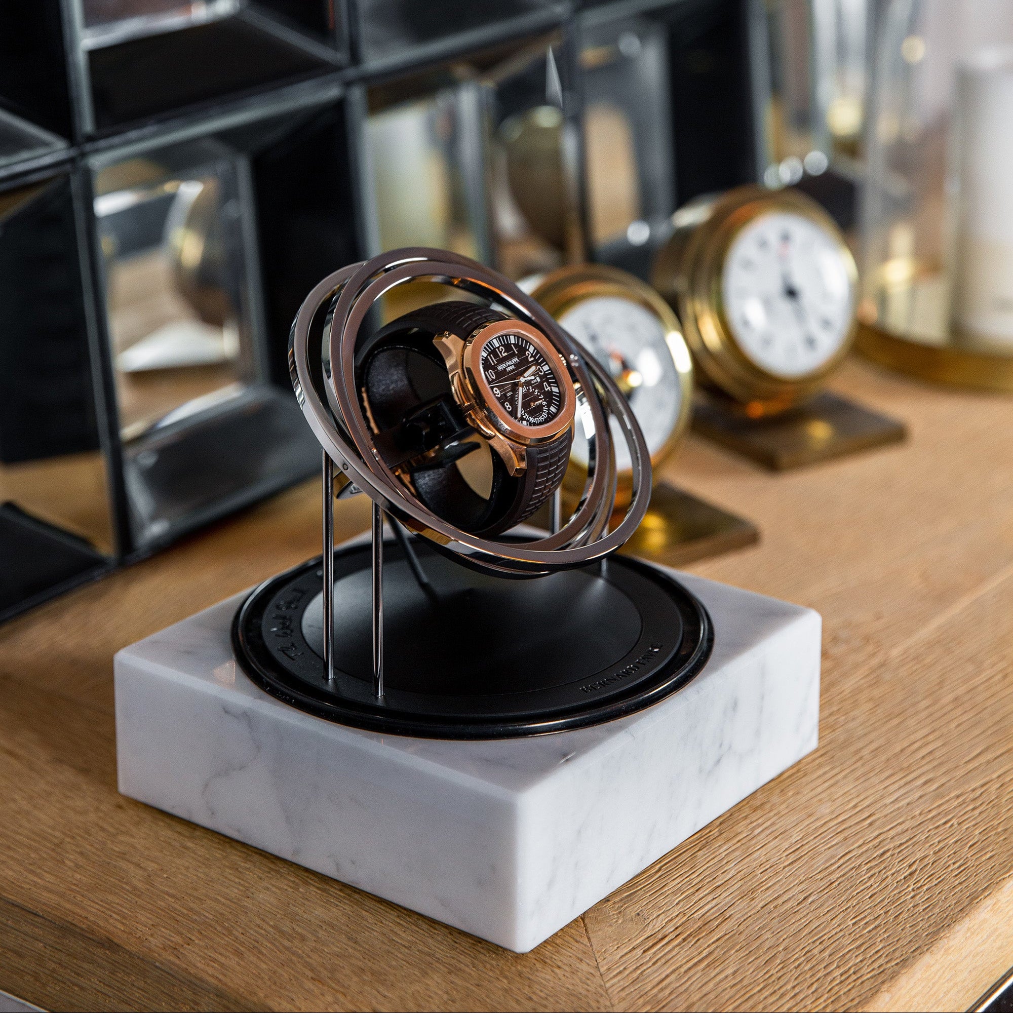 WATCH WINDER - ONE PLANET DOUBLE AXIS - WHITE