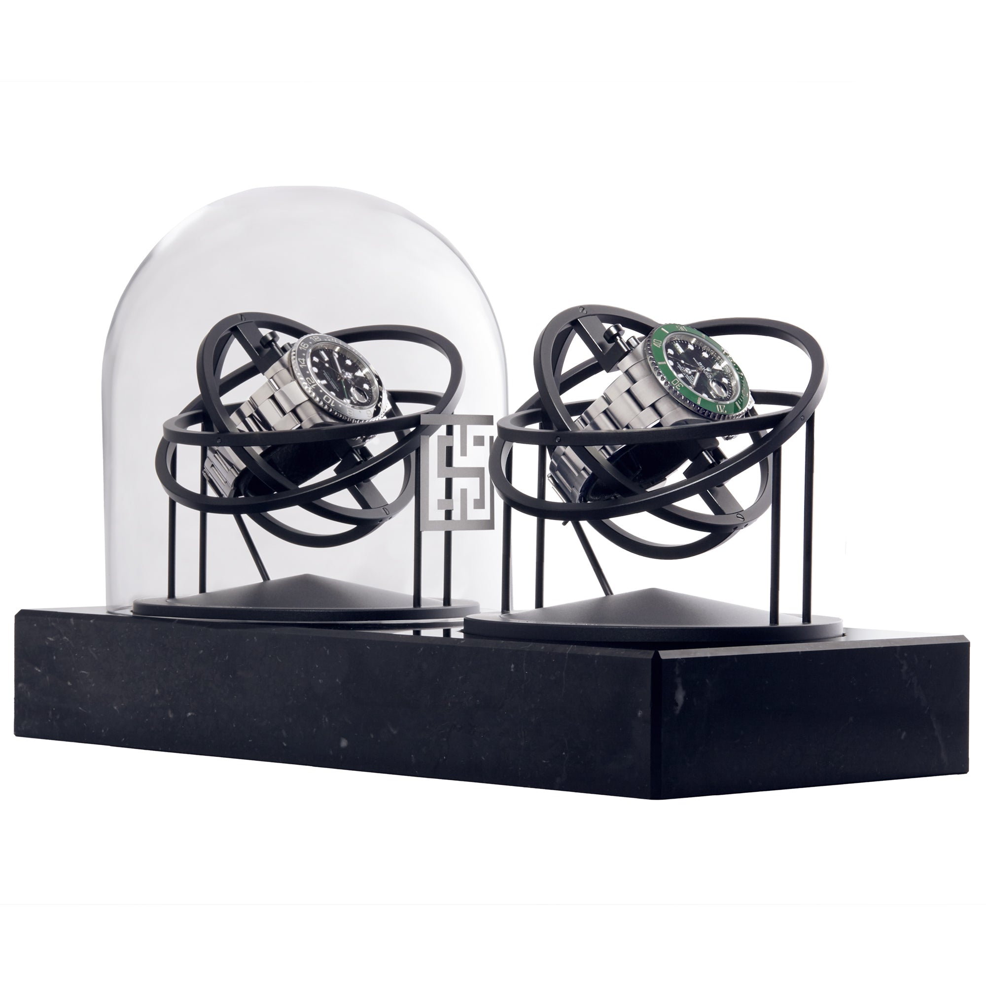 Watch Stand Double Black watch winder