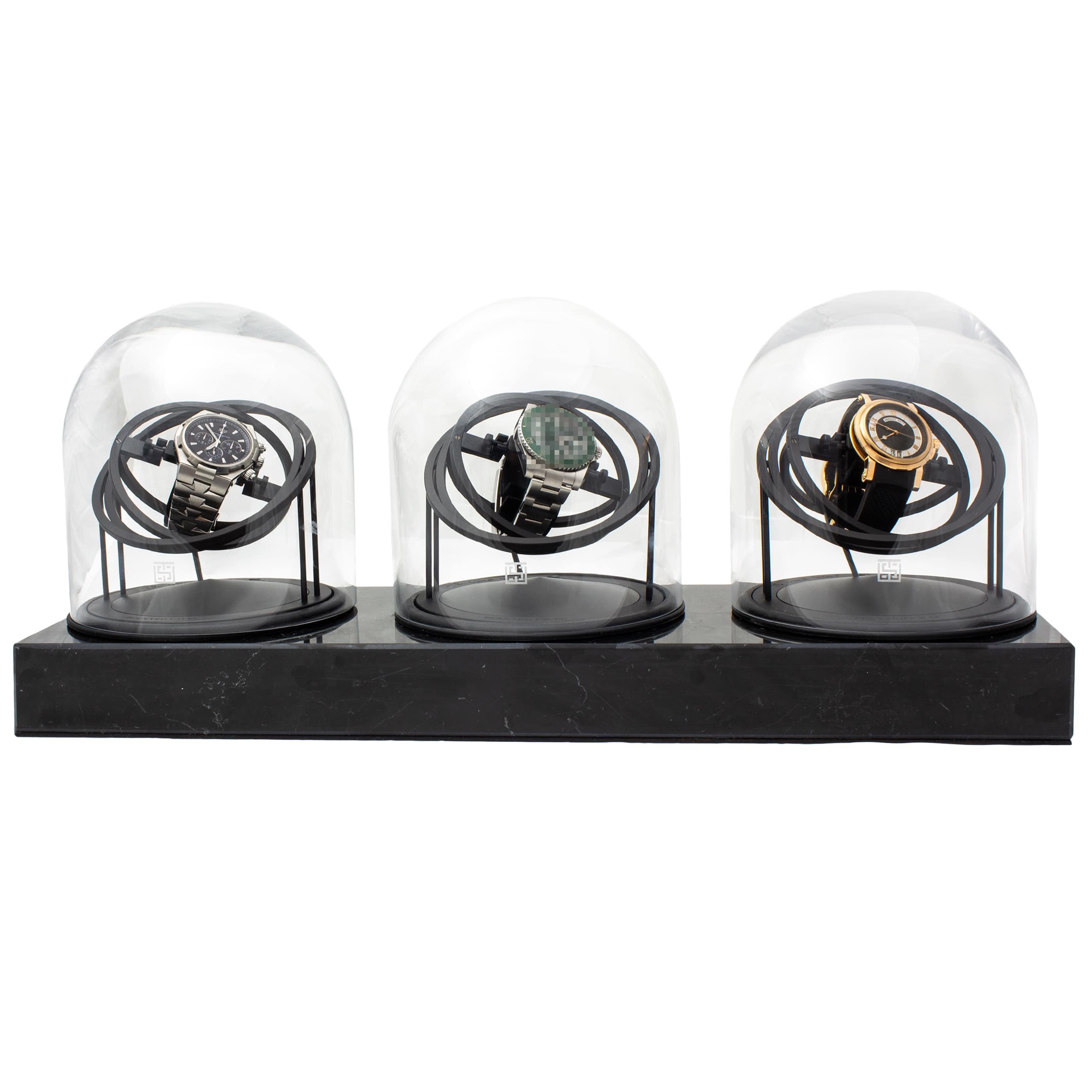 WATCH WINDER - THREE PLANET DOUBLE AXIS - BLACK