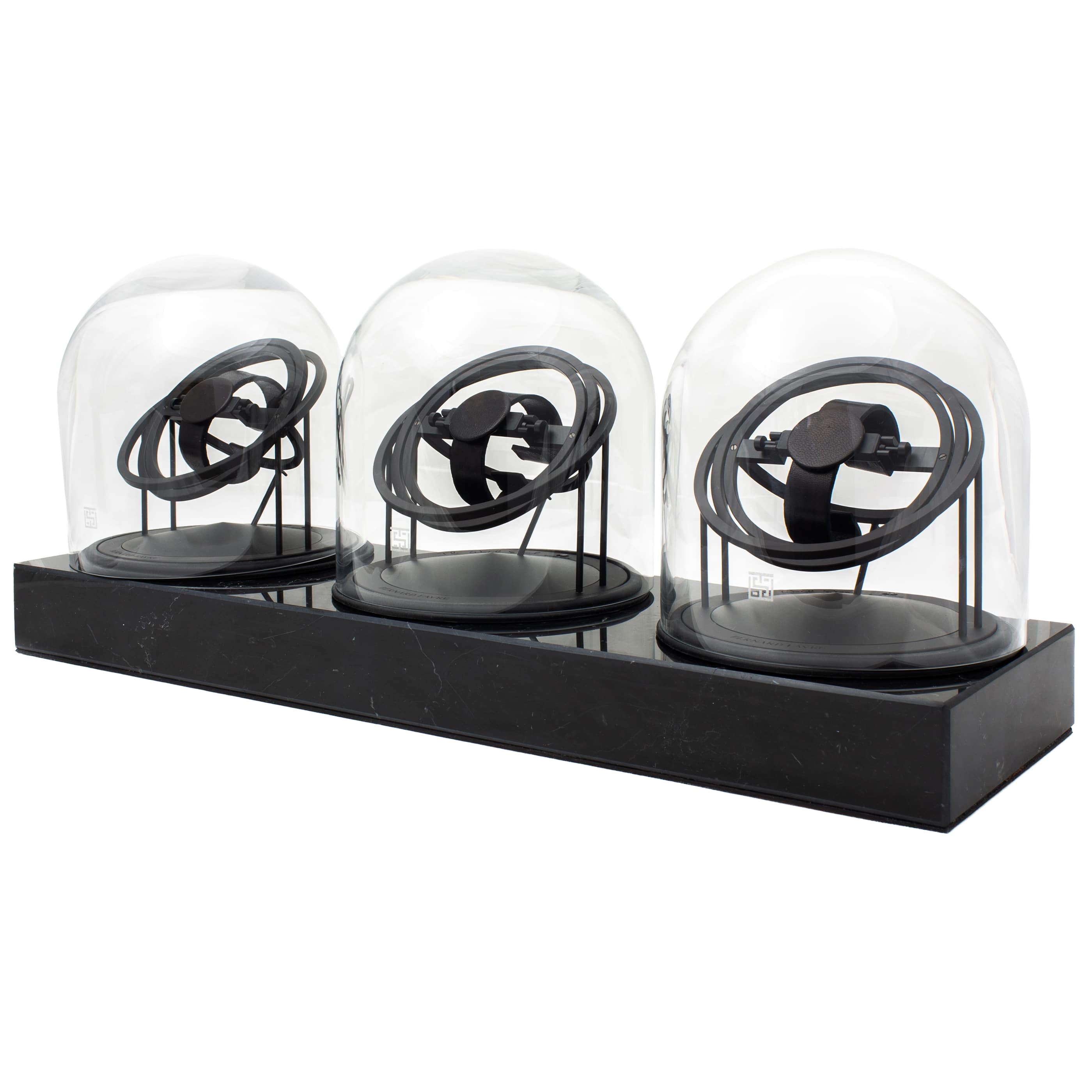 WATCH WINDER - THREE PLANET DOUBLE AXIS - BLACK