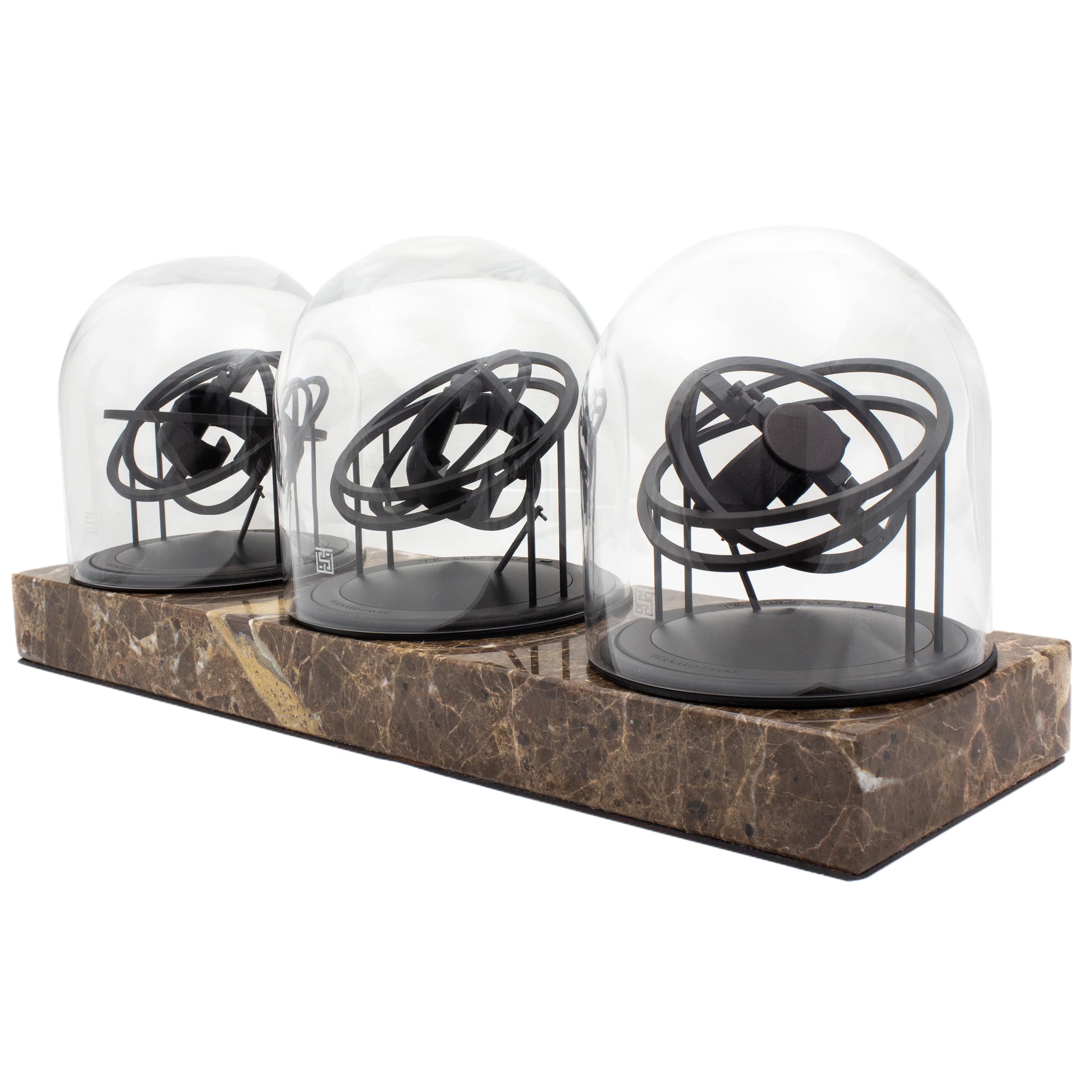 WATCH WINDER - THREE PLANET DOUBLE AXIS - BROWN