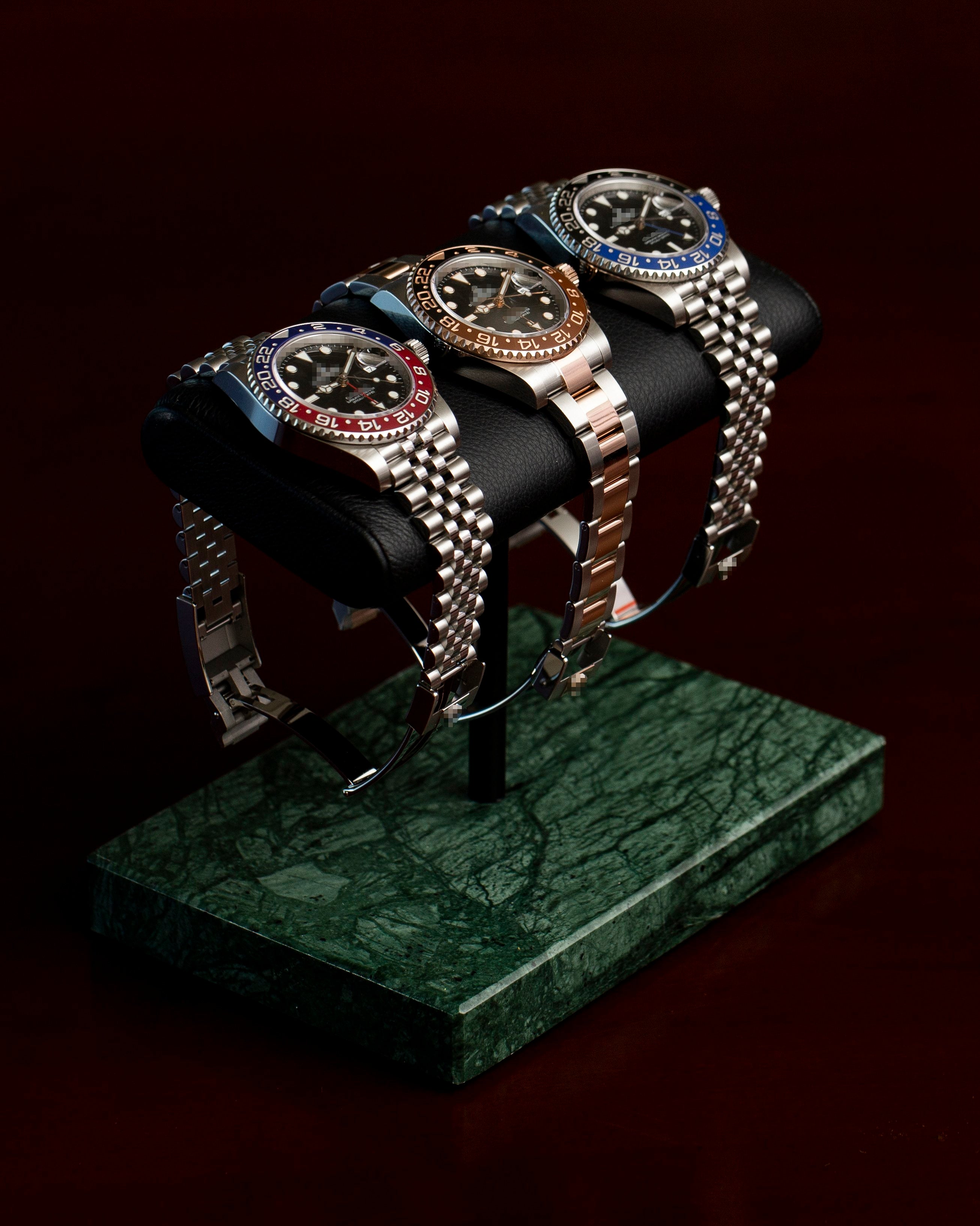 WATCH STAND CLASSIC - DOUBLE - GREEN & BLACK