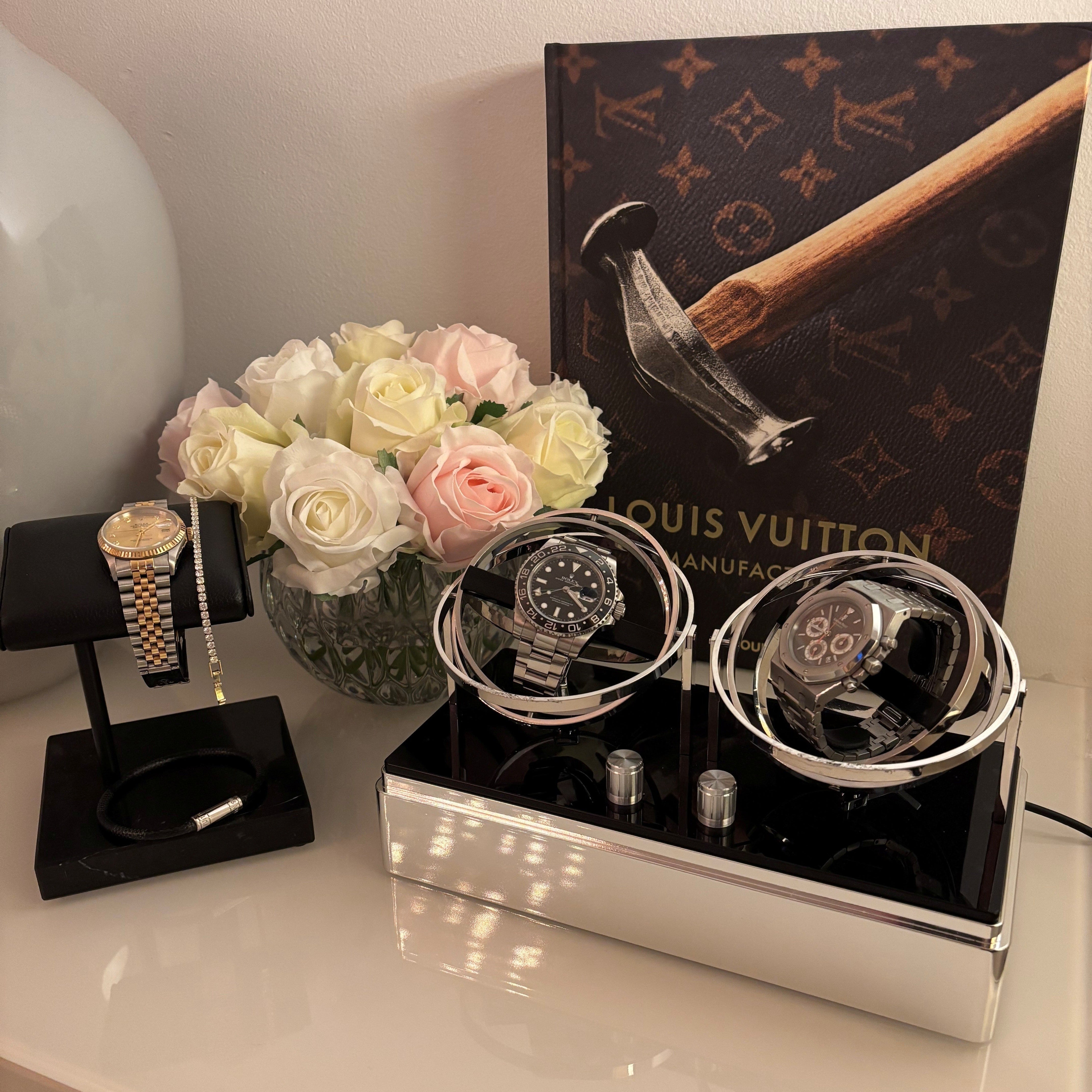 THE WATCH STAND - DOUBLE WINDER - SILVER