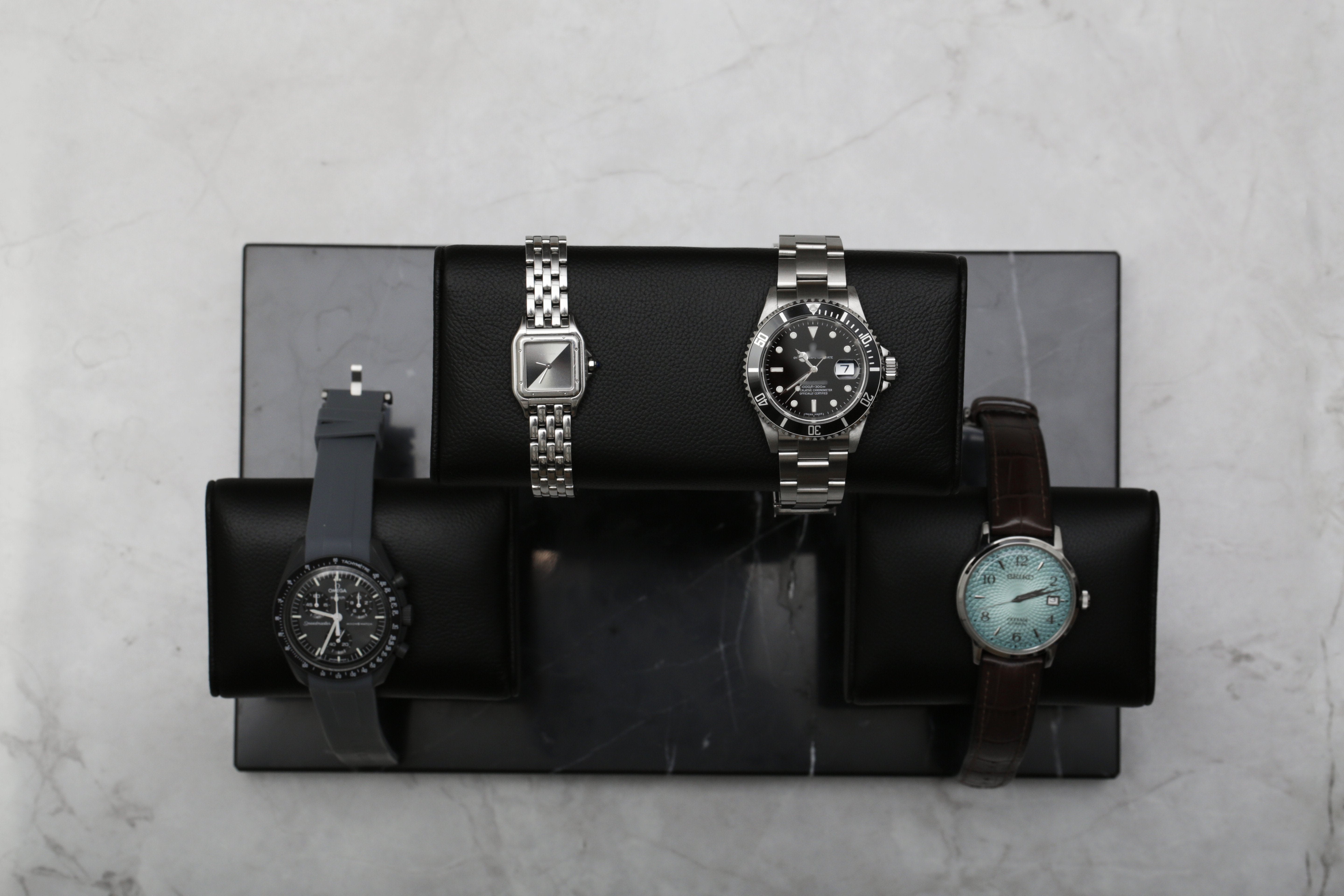 WATCH STAND CLASSIC - QUADRUPLE - BLACK & BLACK