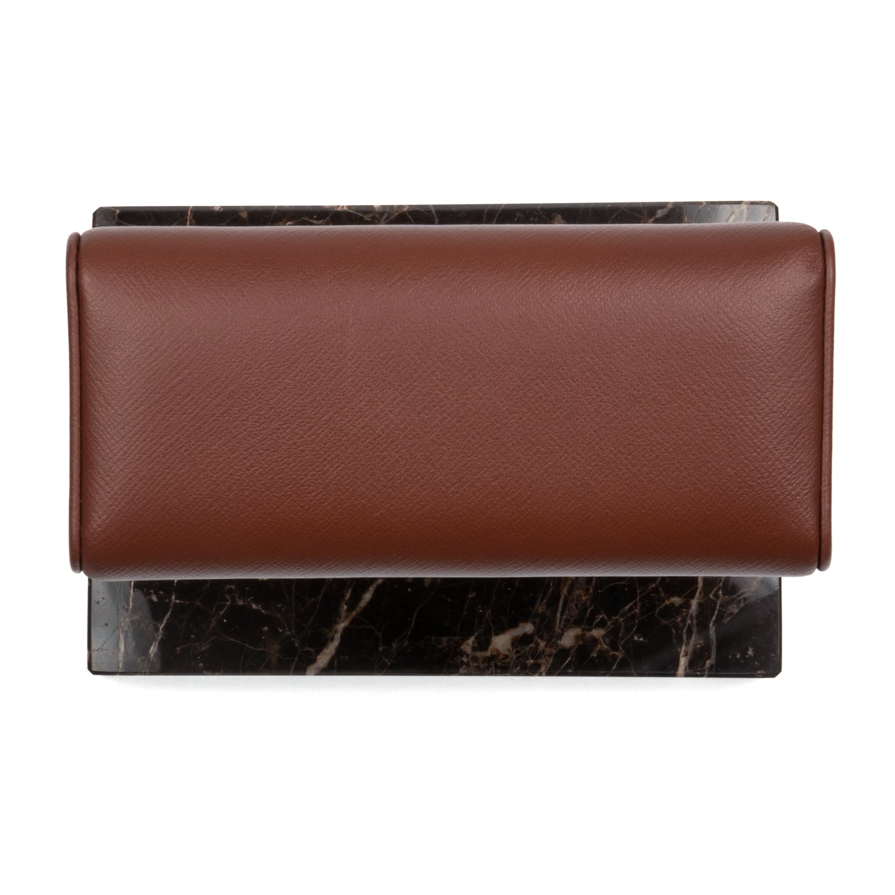 WATCH STAND CLASSIC - DOUBLE - BROWN & BROWN SAFFIANO